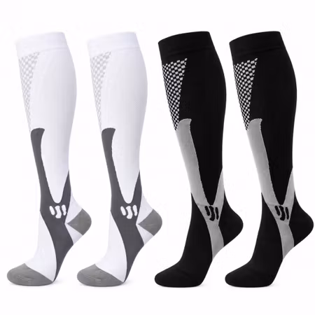 Stödstrumpor sport 2-pack (Vit/Svart)