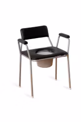 Toilettenstuhl XXL "COMFORT"  breites Modell mit Eimer (1-1291-60) Metall grau höhenverstellbar 45 bis 60cm belastbar bis 200kg HMV Nr. 33.40.04.0041