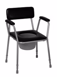 XXL "COMFORT" toilet chair with bucket (1-1291), metal, grey, height adjustable from 45 to 60 cm, load capacity up to 200 kg, HMV No. 33.40.04.0022