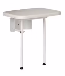 Shower folding seat "WALL" Standard seat (1-1140) Metal white Height adjustable from 47 to 57cm Load capacity up to 130kg HMV No. 04.40.03.0033