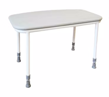 Shower stool/bench XXL "HEAVY" with high-quality rubber feet (1-1116) Metal white Height adjustable 47 to 60 cm Load capacity up to 300 kg