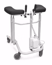 Gehtrainer Gehwagen XXL "ALBE EL" (1-2257) Metall hellgrau höhenverstellbare Armauflagen  83 bis 131cm belastbar bis 250kg