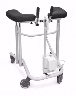 Gehtrainer Gehwagen XXL "ALBE EL" (1-2257) Metall hellgrau höhenverstellbare Armauflagen  83 bis 131cm belastbar bis 250kg