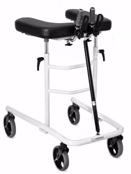 Gehtrainer Gehwagen "ALBE GAS-RA" (1-2251-RA) Metall hellgrau höhenverstellbare Armauflagen 93 bis 138cm belastbar bis 130kg