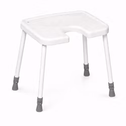 Duschhocker LINA höhenverstellbar mit Hygieneausschnitt, bis 150 kg (1-1111-L)