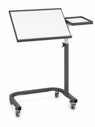 Overbed Table NORDIC White/Anthracite with Side Tray, height-adjustable (1-2501-VA)