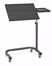 Overbed Table NORDIC Anthracite/Anthracite with Side Tray, height-adjustable (1-2501-AA)