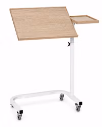 Overbed Table NORDIC Oak/White with Side Tray, height-adjustable (1-2501-EV)