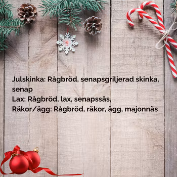 Smörrebröd, 3 st i julens smaker