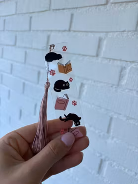 Bokmärke Transparent Reading Cats
