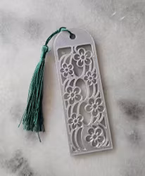 Bokmärke - Blommor Silver