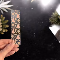 Bokmärke Transparent - Julgranar och snöflingor