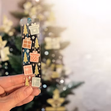 Bokmärke Transparent - Julgranar och paket