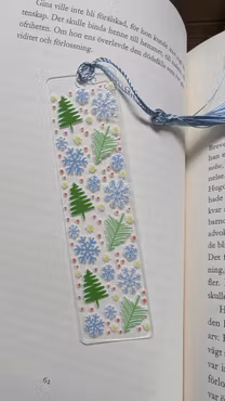 Bokmärke Transparent - Julgranar och snöflingor
