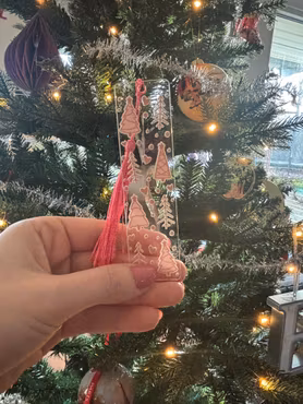 Bokmärke Transparent - Rosa Julgranar