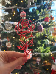 Bokmärke - Ros röd