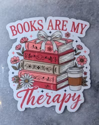 Vinylsticker - Books are my therpay