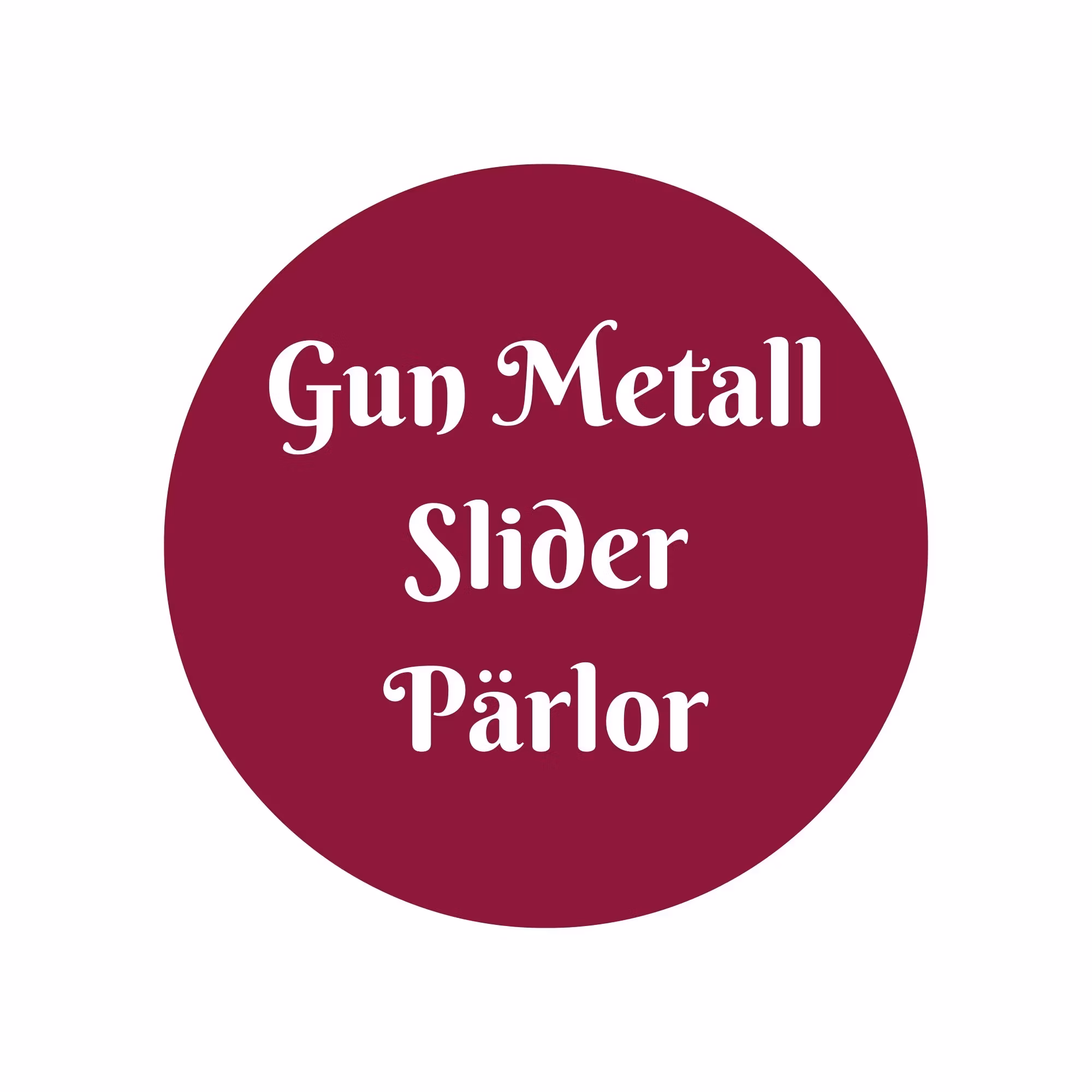 Gun Metall Slider Pärlor - Sofias PysselParadis