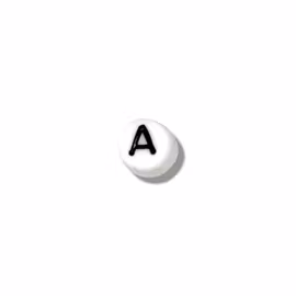 Bokstavspärlor, A-Z, 7 mm, vit - förpackning 130 st