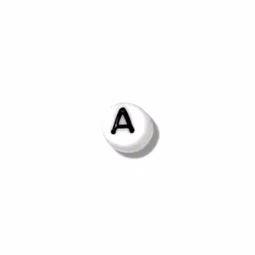 Bokstavspärlor, A-Z, 7 mm, vit - förpackning 130 st