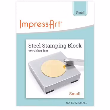 ImpressArt - Metallblock med fötter till prägel-stämplar - 5,5 x 5,5 cm