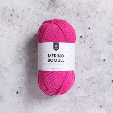 Merino bomull 59g Raspberry Rose