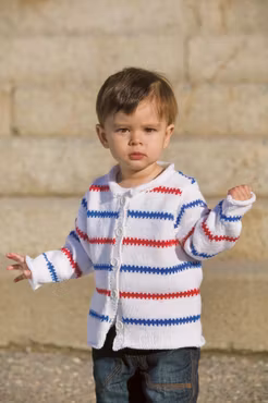 Stickad Kofta och Klänning med två olika Pippi ränder (Gratis PDF)