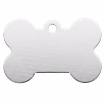 Namnskylt med hundben i aluminium 'Silver' - 37 mm