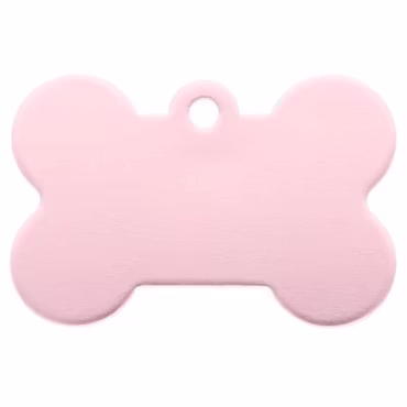 Namnskylt med hundben i aluminium 'Ljusrosa' - 37 mm