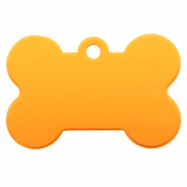 Namnskylt med hundben i aluminium 'Orange' - 37 mm