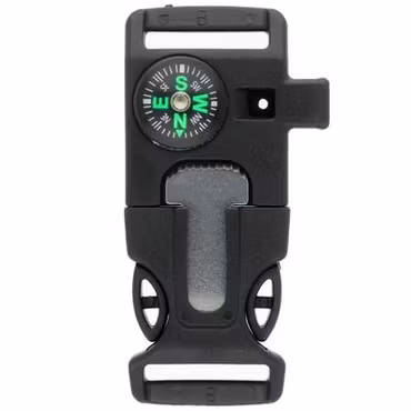Snäpplås med Kompass, Firesteel & Visselpipa 20 mm