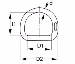 D-ring i Roséguld 20 x 4 mm