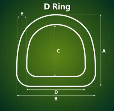 D-ring i Roséguld 20 x 3 mm