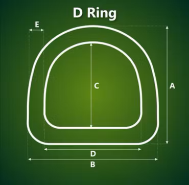 D-ring i Roséguld 10 x 2 mm
