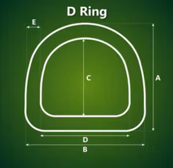 D-ring i Gun Metal 16 x 3 mm