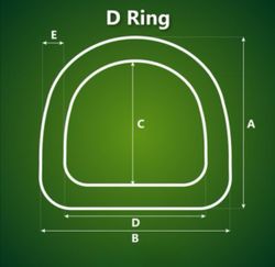 D-ring i Svart 20 x 3 mm