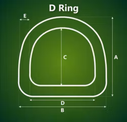 D-ring i Svart 25 x 4 mm