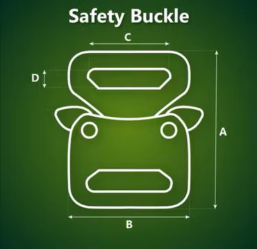 Snäpplås Säkerhetsspänne i Marinblå Silikon 25 mm