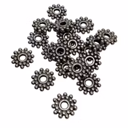 Antikfärgade daisys ca 9 mm, 20 st
