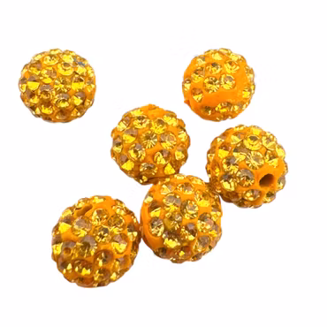 Strasspärlor - Mörkgula 2 stycken, 4 mm