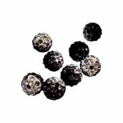 Strasspärlor - Svart/Vita 2 stycken, 4 mm