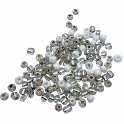 Seed Beads Vita/Silver, ca 130 st