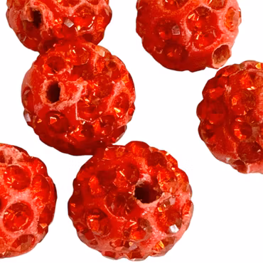 Strasspärlor - Orange röda 2 stycken, 4 mm