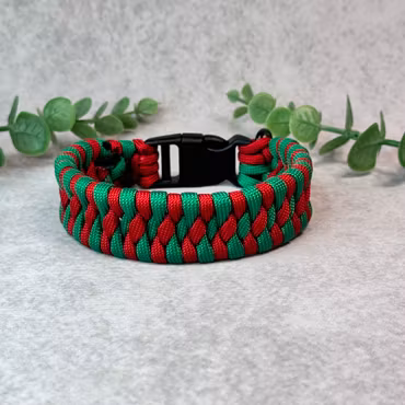 Röd/Grönt Hundhalsband med Säkerhetsspänne – För Mindre Hundar ø 23 cm