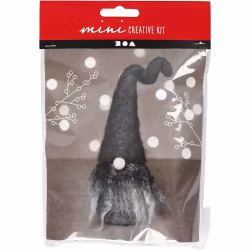 Mini DIY Kit 1 Förp., Tomtenisse grå med grått skägg