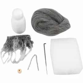 Mini DIY Kit 1 Förp., Tomtenisse grå med grått skägg