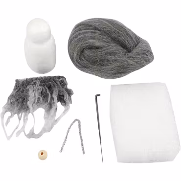 Mini DIY Kit 1 Förp., Tomtenisse grå med grått skägg