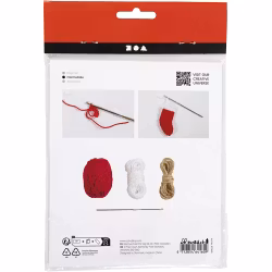 Mini DIY Kit Virkning 1 Förp., Julstrumpor, Röd/vit