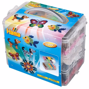 Hama Midi Stor Förvaringslåda - 12000 pärlor och 3 pärlplattor