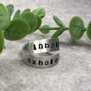 Inhale/Exhale - Handstansad Aluminiumring